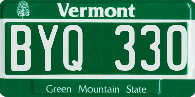 VT license plate BYQ330