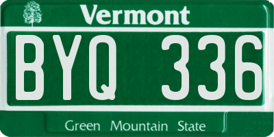 VT license plate BYQ336