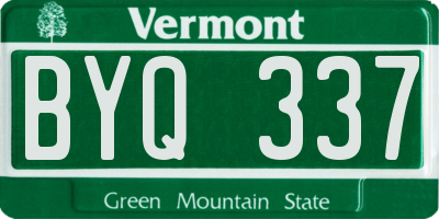 VT license plate BYQ337
