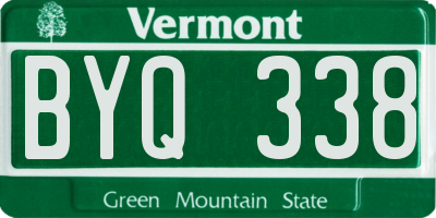 VT license plate BYQ338