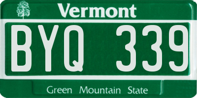 VT license plate BYQ339