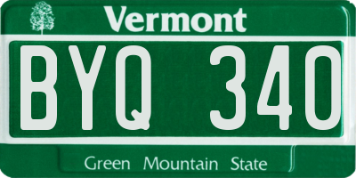 VT license plate BYQ340