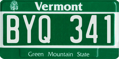 VT license plate BYQ341