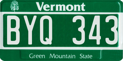 VT license plate BYQ343