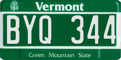 VT license plate BYQ344