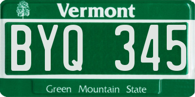 VT license plate BYQ345
