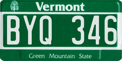 VT license plate BYQ346