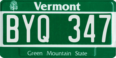 VT license plate BYQ347