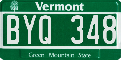 VT license plate BYQ348