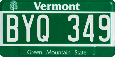 VT license plate BYQ349