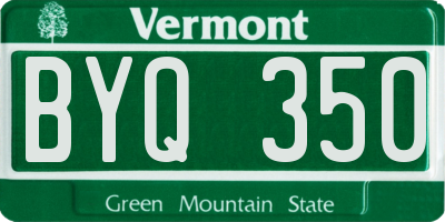 VT license plate BYQ350