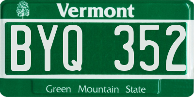 VT license plate BYQ352