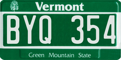 VT license plate BYQ354