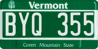 VT license plate BYQ355