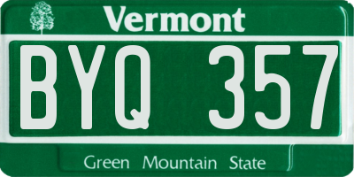 VT license plate BYQ357