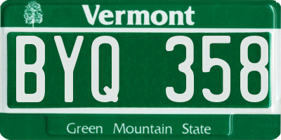 VT license plate BYQ358