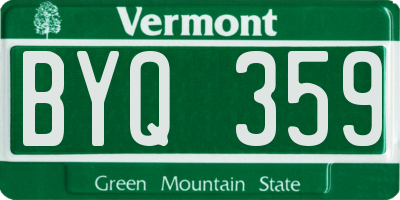 VT license plate BYQ359