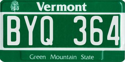VT license plate BYQ364