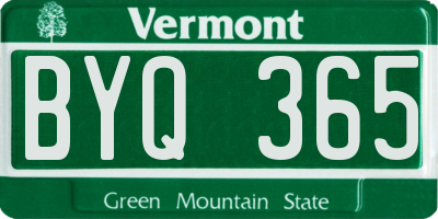 VT license plate BYQ365