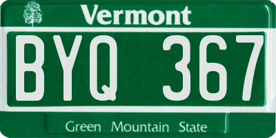 VT license plate BYQ367