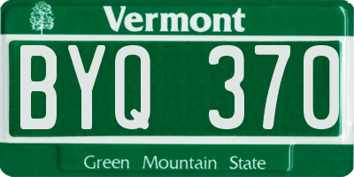 VT license plate BYQ370