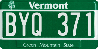 VT license plate BYQ371