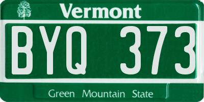 VT license plate BYQ373