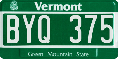 VT license plate BYQ375