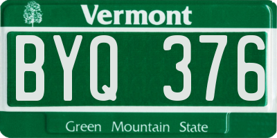 VT license plate BYQ376