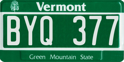 VT license plate BYQ377