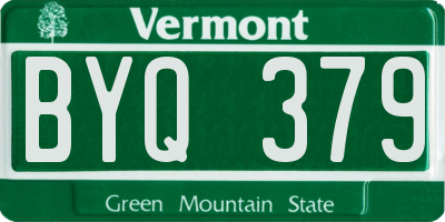 VT license plate BYQ379