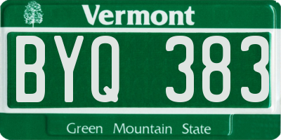 VT license plate BYQ383