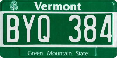 VT license plate BYQ384