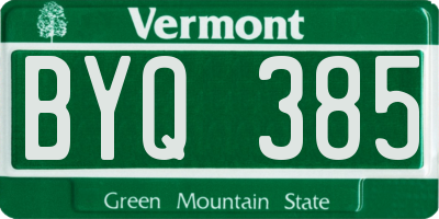 VT license plate BYQ385