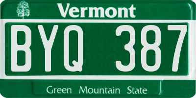 VT license plate BYQ387
