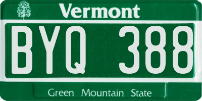 VT license plate BYQ388