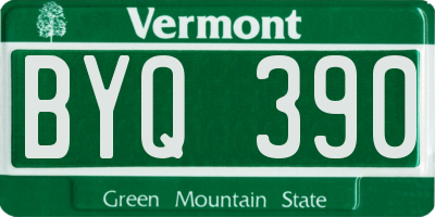 VT license plate BYQ390