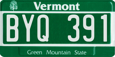 VT license plate BYQ391