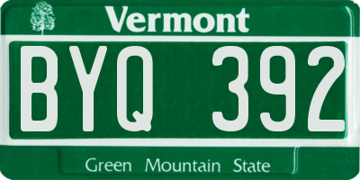 VT license plate BYQ392
