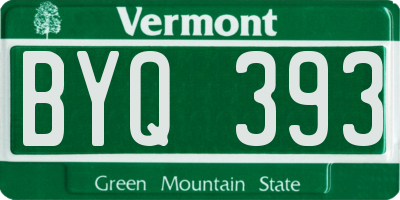 VT license plate BYQ393