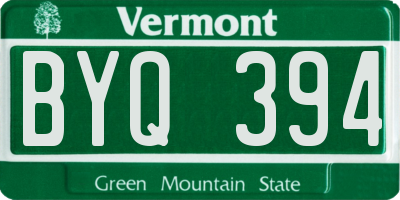 VT license plate BYQ394
