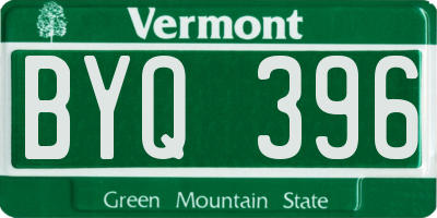 VT license plate BYQ396