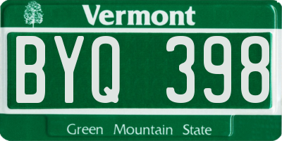 VT license plate BYQ398