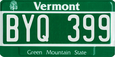 VT license plate BYQ399