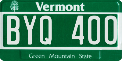 VT license plate BYQ400