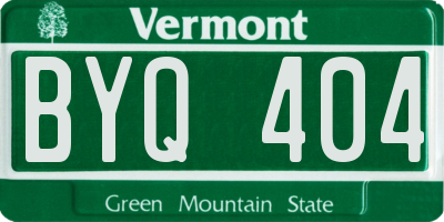 VT license plate BYQ404