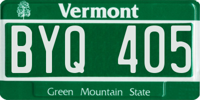 VT license plate BYQ405