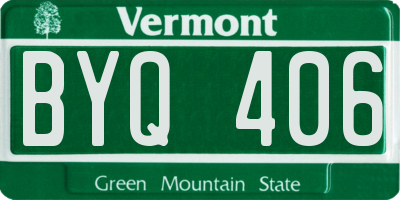VT license plate BYQ406