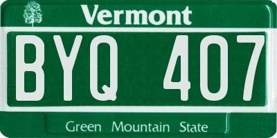VT license plate BYQ407
