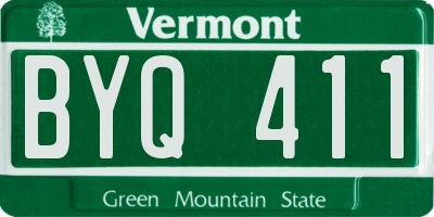 VT license plate BYQ411